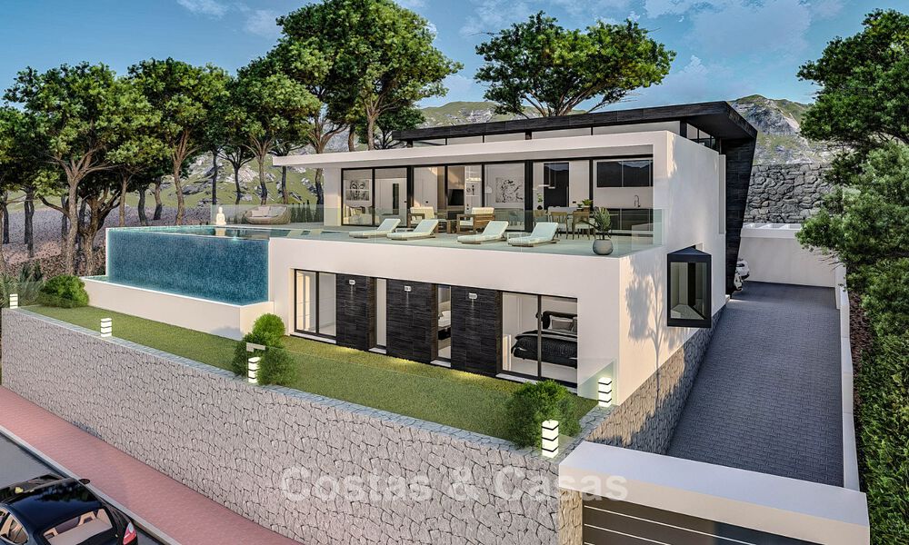 Off-plan architectonische nieuwbouwvilla te koop in de heuvels van Mijas Pueblo, Costa del Sol 779971