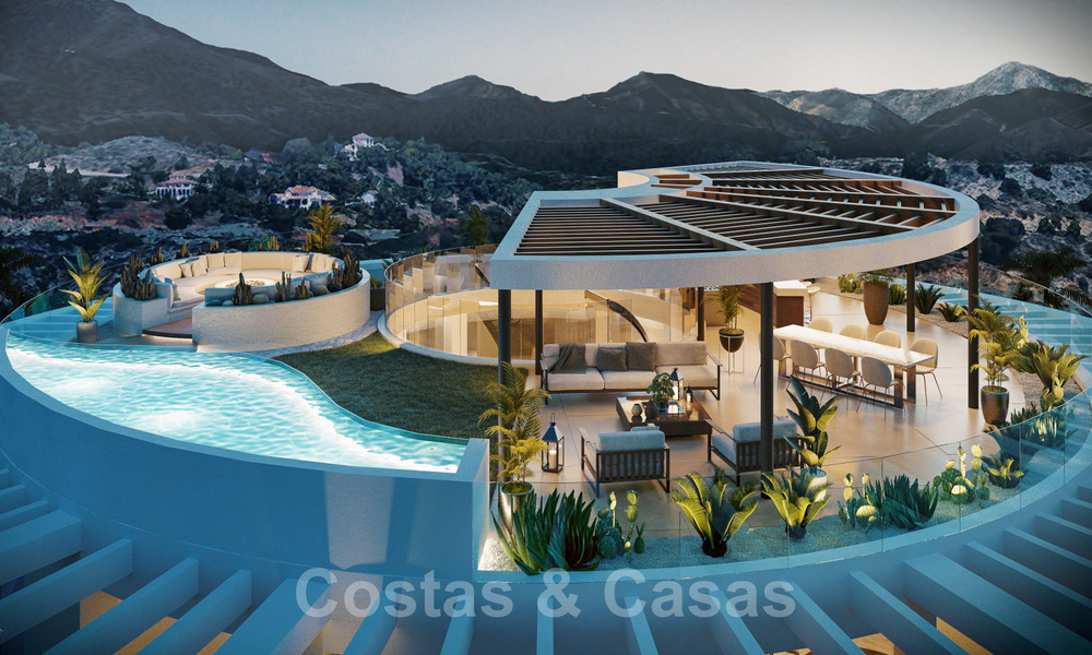 Exclusief innovatief penthouse met panoramisch uitzicht op zee, golf en bergen te koop in Benahavis - Marbella 65991