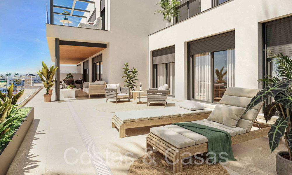Nieuwe, eigentijdse appartementen met zeezicht te koop op loopafstand van Estepona centrum en het strand. 69412