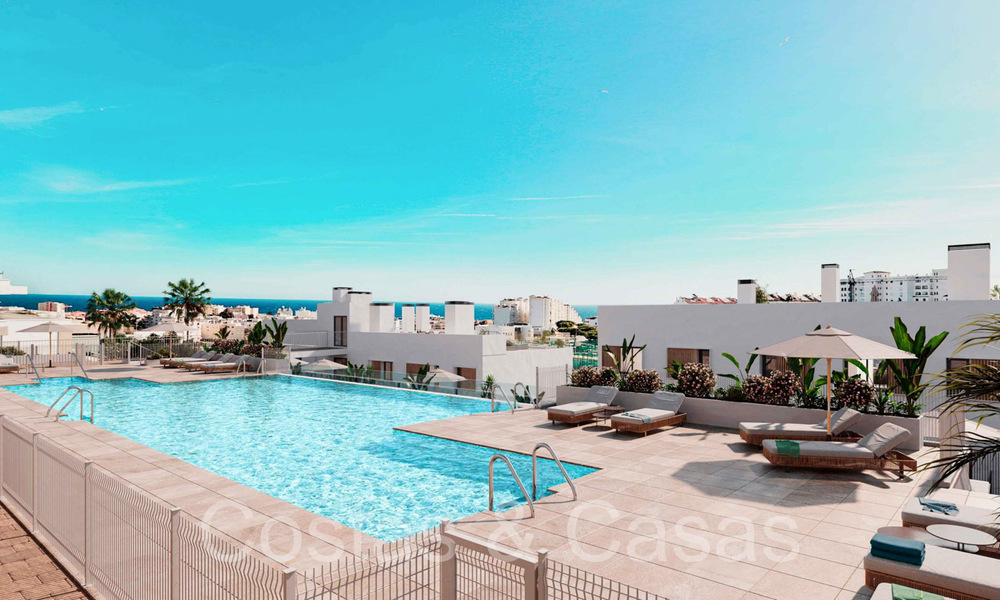 Nieuwe, eigentijdse appartementen met zeezicht te koop op loopafstand van Estepona centrum en het strand. 69416