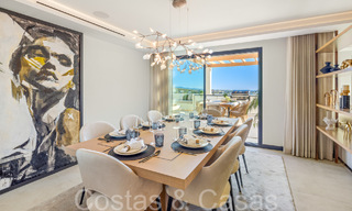 Eersteklas duplex penthouse met panoramisch zeezicht en eigen dompelbad te koop in Nueva Andalucia, Marbella 69473 