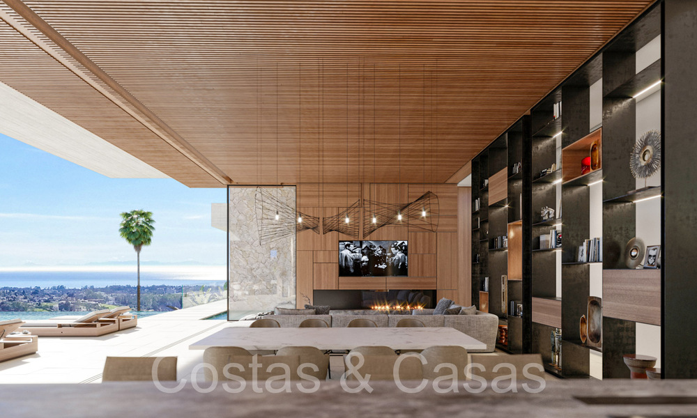 Architectonische nieuwbouwvilla te koop, met panoramisch zeezicht in een gated community in Benahavis - Marbella 69521