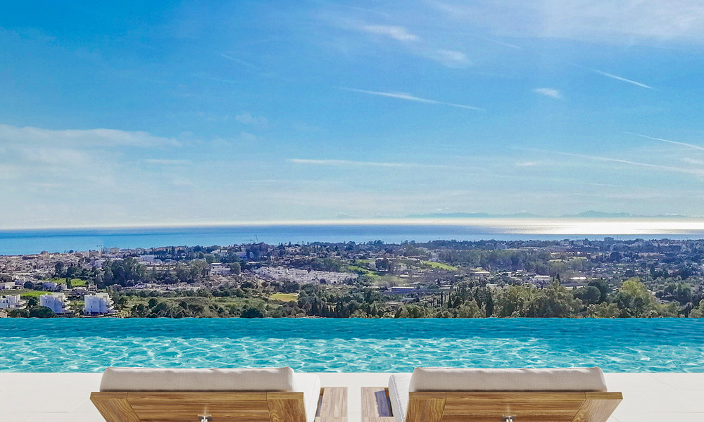 Architectonische nieuwbouwvilla te koop, met panoramisch zeezicht in een gated community in Benahavis - Marbella 69522