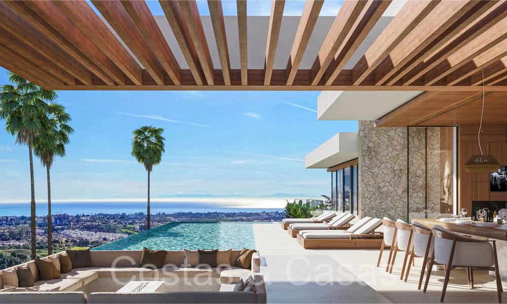 Architectonische nieuwbouwvilla te koop, met panoramisch zeezicht in een gated community in Benahavis - Marbella 69532