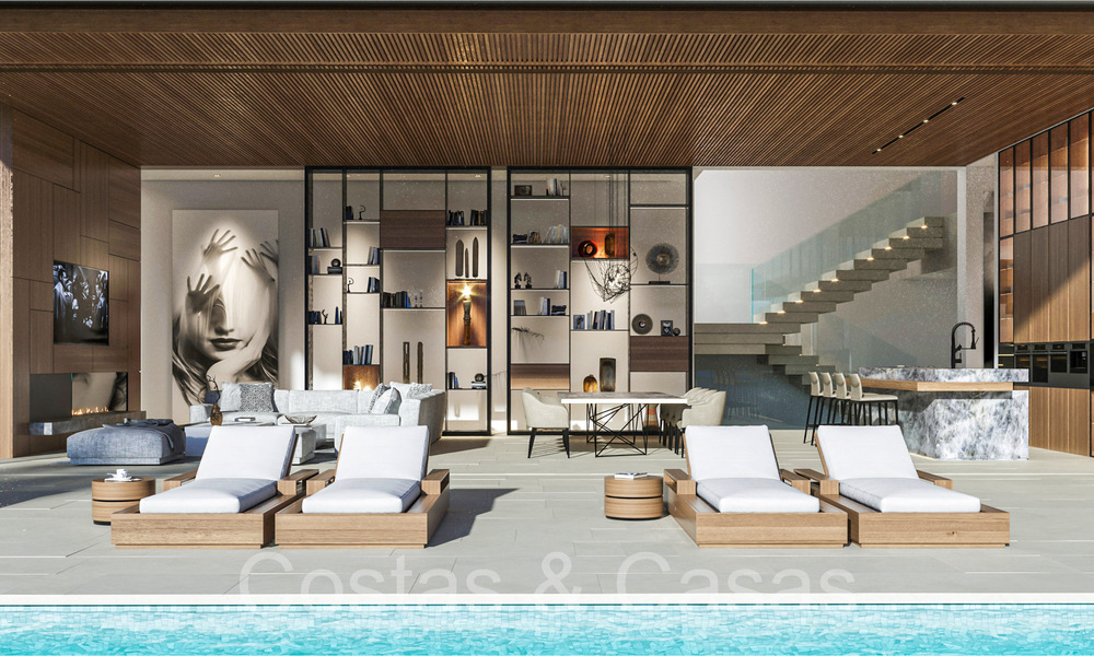 Architectonische nieuwbouwvilla te koop, met panoramisch zeezicht in een gated community in Benahavis - Marbella 69533