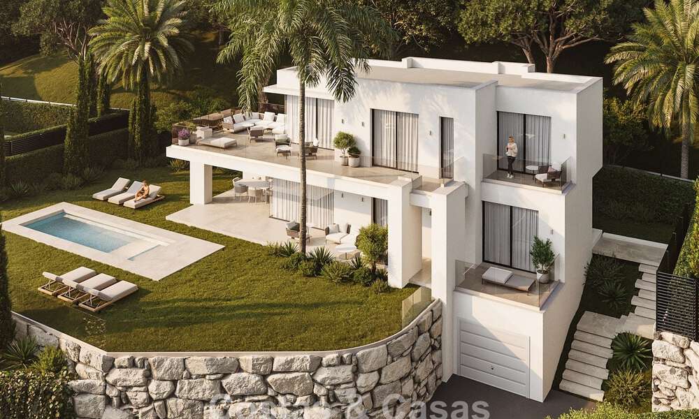 7 geavanceerde nieuwbouwvilla’s met panoramisch zeezicht te koop in de heuvels van Mijas Pueblo, Costa del Sol 787753