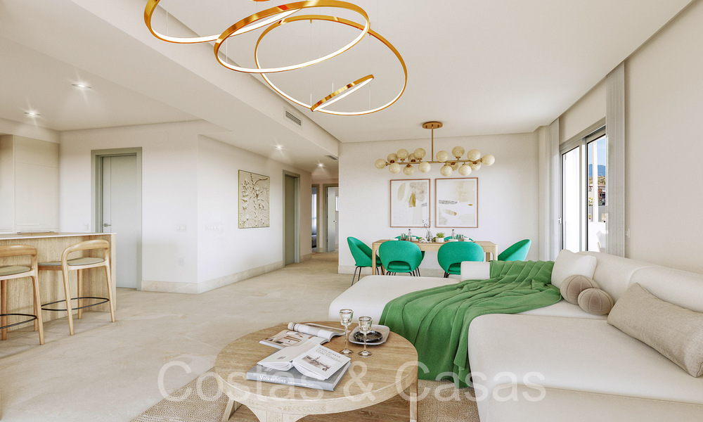 Moderne nieuwbouwappartementen in eigentijdse stijl te koop met ruim terras en prachtig zeezicht in Benahavis - Marbella 70122