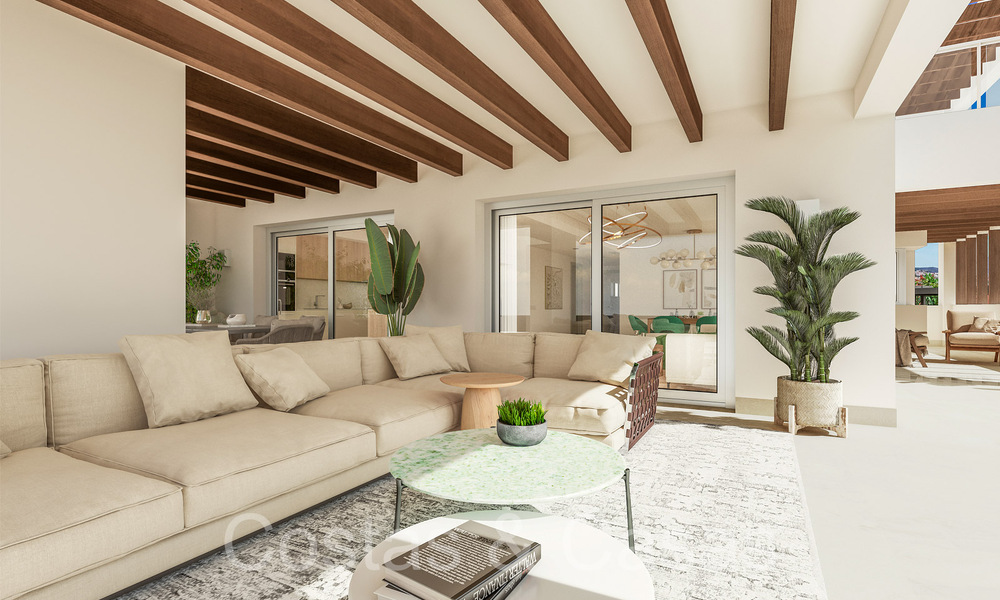 Moderne nieuwbouwappartementen in eigentijdse stijl te koop met ruim terras en prachtig zeezicht in Benahavis - Marbella 70131