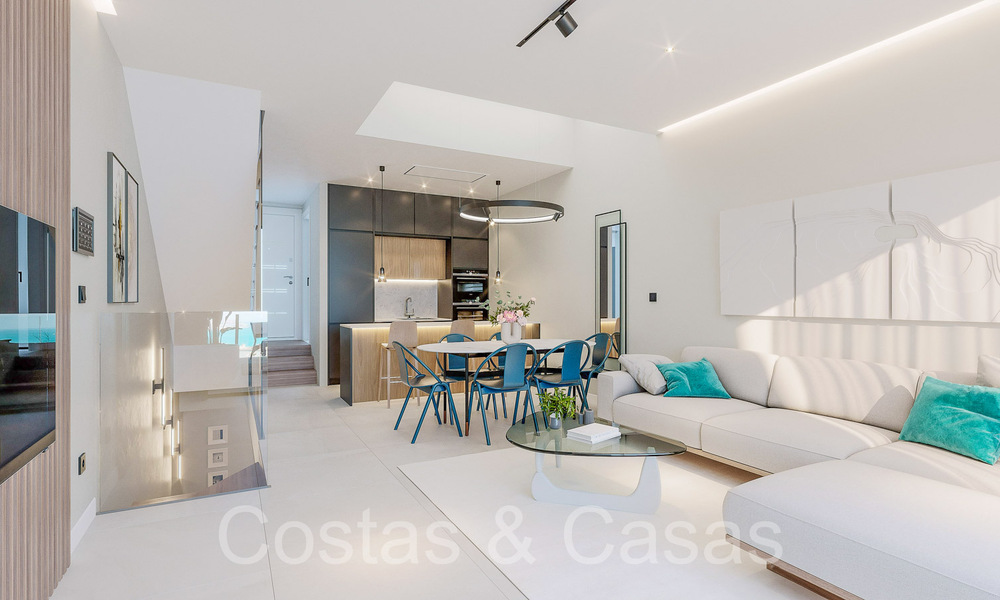 Opportuniteit! Moderne innovatieve rijhuizen met privétuin en zeezicht te koop in Fuengirola, Costa del Sol 70169