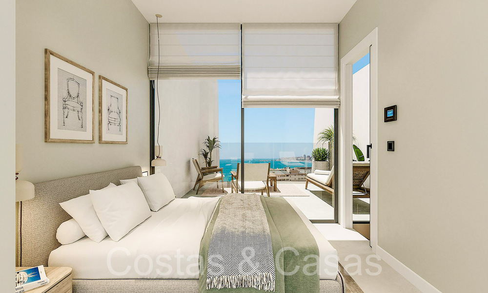 Opportuniteit! Moderne innovatieve rijhuizen met privétuin en zeezicht te koop in Fuengirola, Costa del Sol 70172