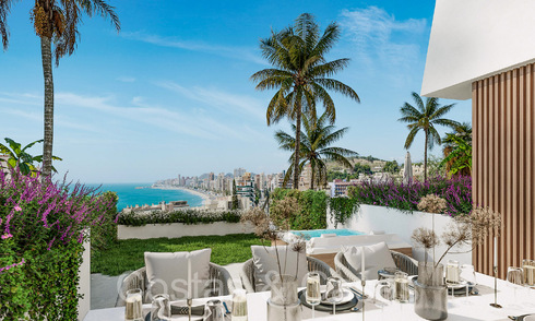 Opportuniteit! Moderne innovatieve rijhuizen met privétuin en zeezicht te koop in Fuengirola, Costa del Sol 70178