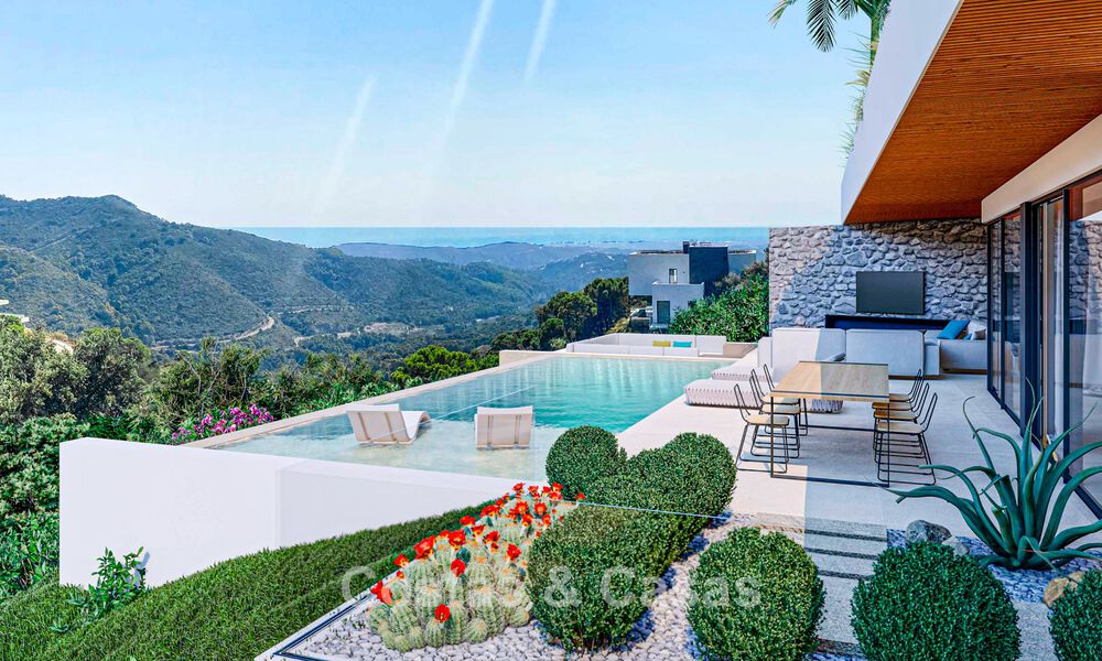 High-end designervilla met panoramisch berg- en zeezicht te koop in een gated resort in Benahavis - Marbella 74913