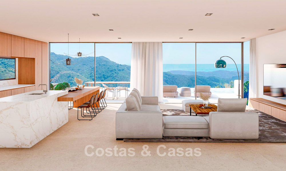 High-end designervilla met panoramisch berg- en zeezicht te koop in een gated resort in Benahavis - Marbella 74917