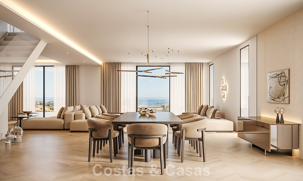 Nieuw op de markt. Avant-garde stijl appartementen met fantastische zeezicht te koop in Benahavis - Marbella 774213