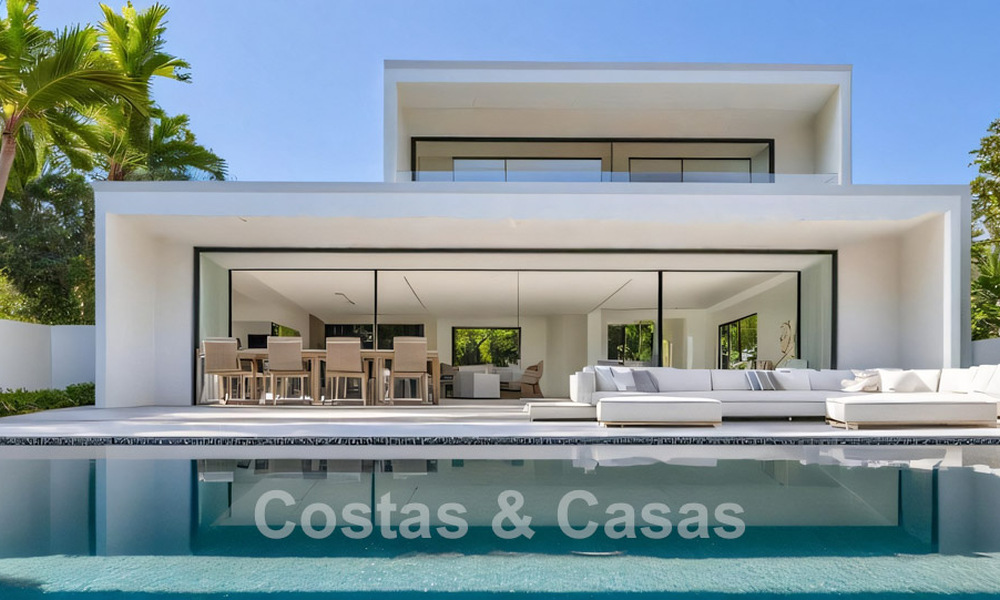 Ecologische nieuwbouwvilla met zeezicht te koop in een rustige woonwijk in Benalmadena, Costa del Sol 774960