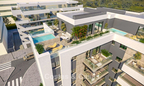Nieuw op de markt. Moderne nieuwbouwappartementen met hedendaagse stijl te koop in Fuengirola, Costa del Sol 775025