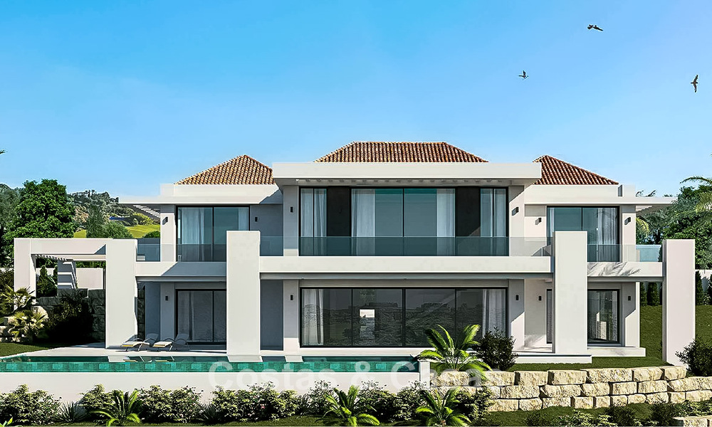 Off-plan nieuwbouwvilla te koop grenzend aan de golfbaan in Mijas, Costa del Sol 775192