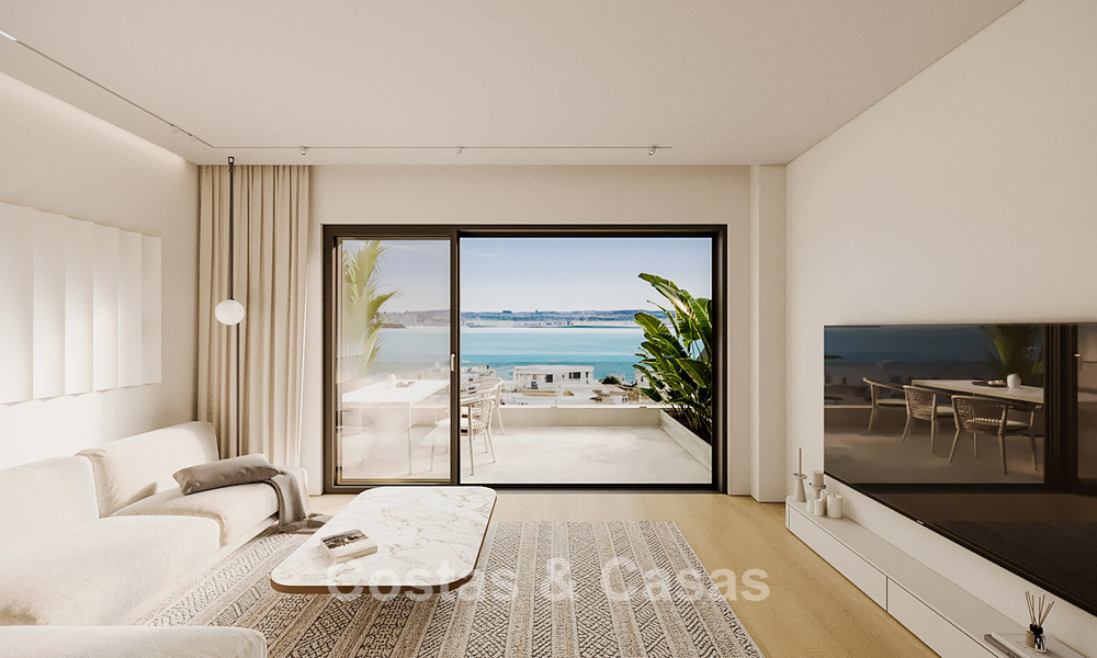Stijlvolle nieuwbouwappartementen met subliem zeezicht te koop in Mijas Costa, Costa del Sol 775363