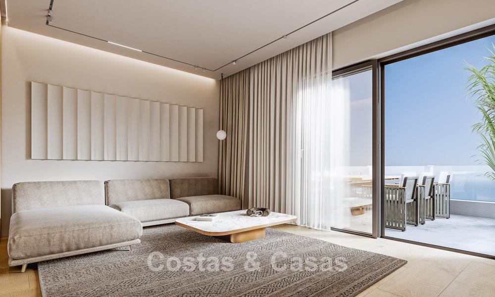 Stijlvolle nieuwbouwappartementen met subliem zeezicht te koop in Mijas Costa, Costa del Sol 775373