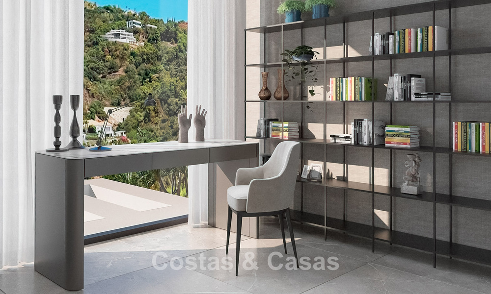 Geavanceerde designervilla met prachtig zeezicht te koop in El Madroñal, Benahavis - Marbella 775254