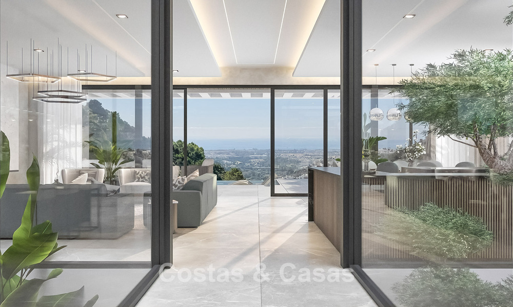 Geavanceerde designervilla met prachtig zeezicht te koop in El Madroñal, Benahavis - Marbella 775265