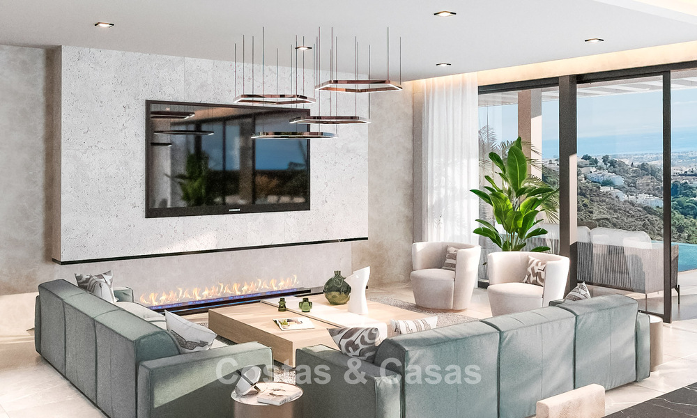 Geavanceerde designervilla met prachtig zeezicht te koop in El Madroñal, Benahavis - Marbella 775267