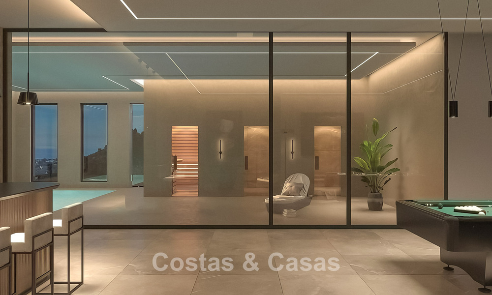 Geavanceerde designervilla met prachtig zeezicht te koop in El Madroñal, Benahavis - Marbella 775269