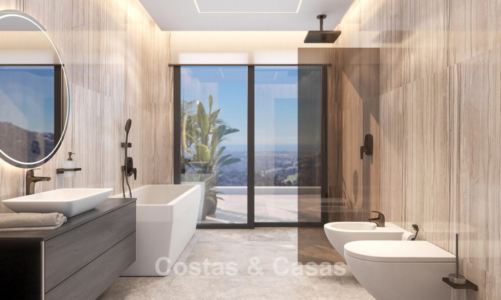 Geavanceerde designervilla met prachtig zeezicht te koop in El Madroñal, Benahavis - Marbella 775271