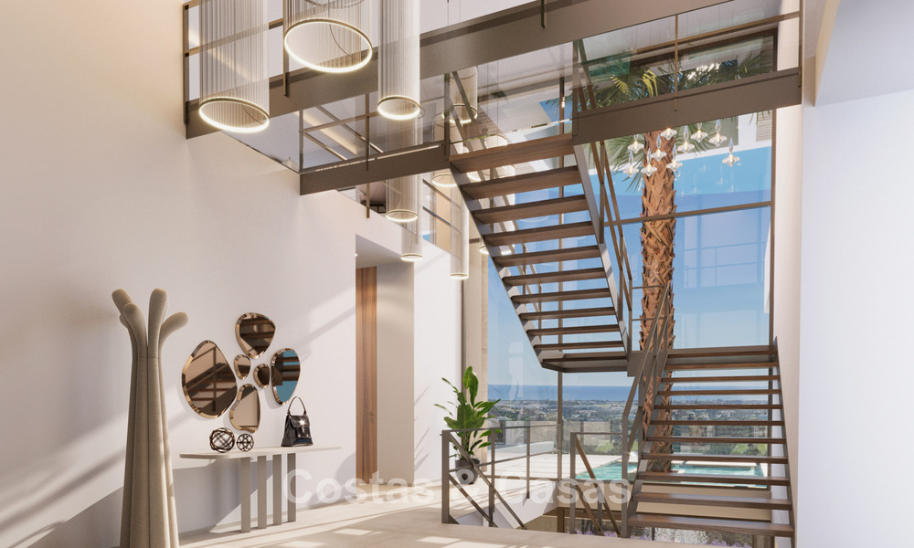 Indrukwekkende moderne nieuwbouwvilla met adembenemend uitzicht te koop in het exclusieve El Madroñal, Benahavis - Marbella 775284