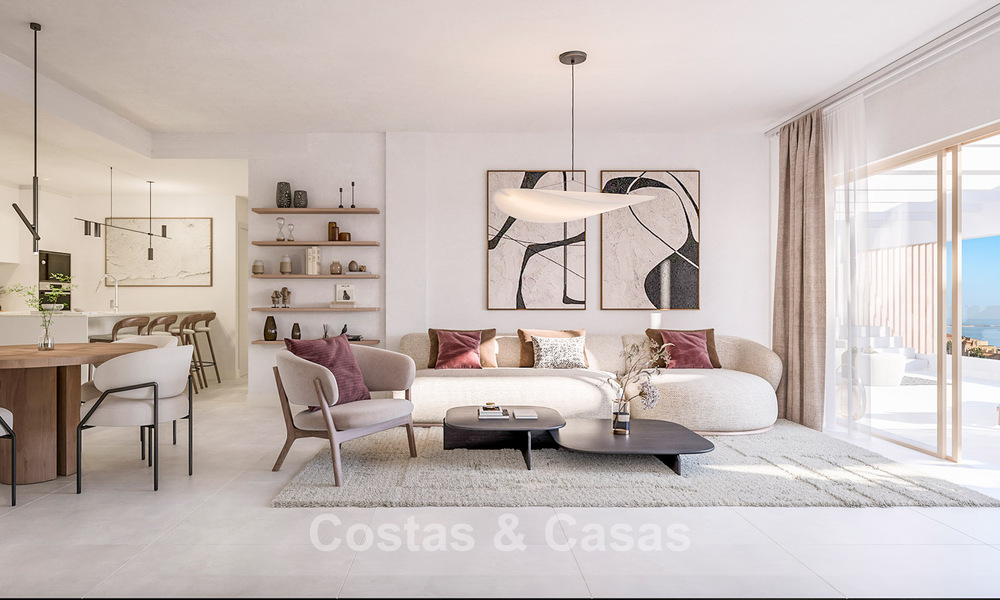 Moderne nieuwbouwappartementen te koop dicht bij het strand en met zeezicht in Estepona West 775324