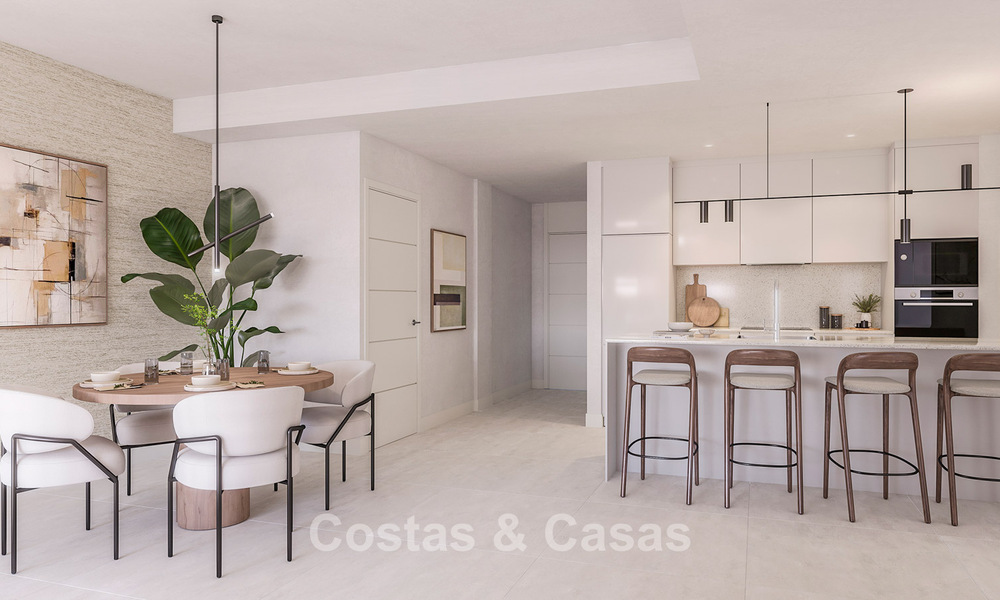 Moderne nieuwbouwappartementen te koop dicht bij het strand en met zeezicht in Estepona West 775326