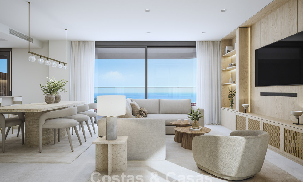Nieuw op de markt. Duurzame nieuwe appartementen met zeezicht te koop op loopafstand van het strand in West-Estepona 775817