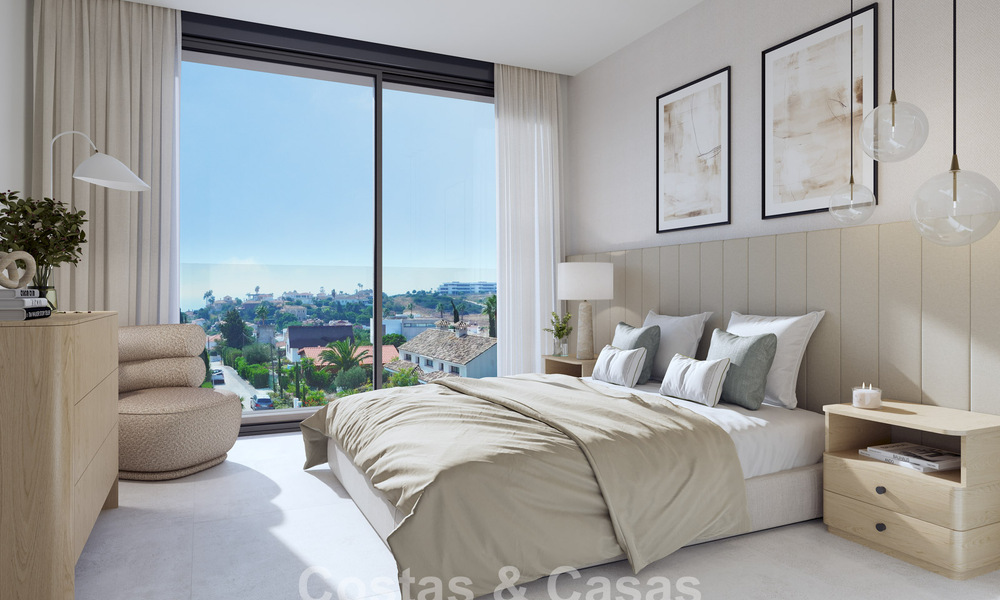 Nieuw op de markt. Duurzame nieuwe appartementen met zeezicht te koop op loopafstand van het strand in West-Estepona 775822