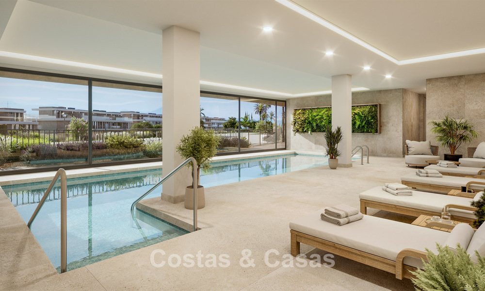 Nieuw op de markt. Duurzame nieuwe appartementen met zeezicht te koop op loopafstand van het strand in West-Estepona 775824