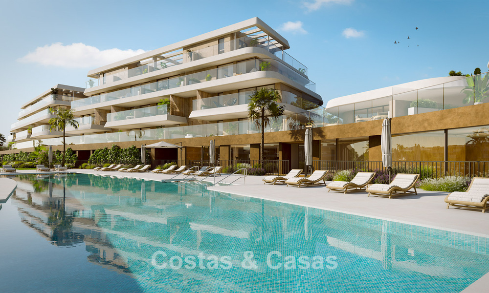 Nieuw op de markt. Duurzame nieuwe appartementen met zeezicht te koop op loopafstand van het strand in West-Estepona 775825