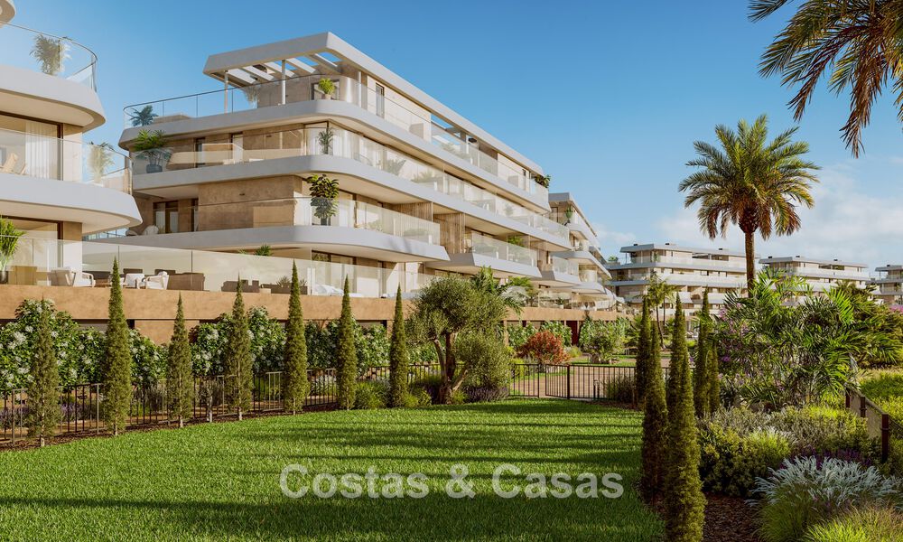 Nieuw op de markt. Duurzame nieuwe appartementen met zeezicht te koop op loopafstand van het strand in West-Estepona 775826