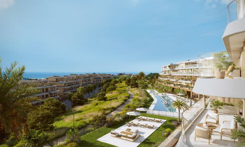 Nieuw op de markt. Duurzame nieuwe appartementen met zeezicht te koop op loopafstand van het strand in West-Estepona 775827