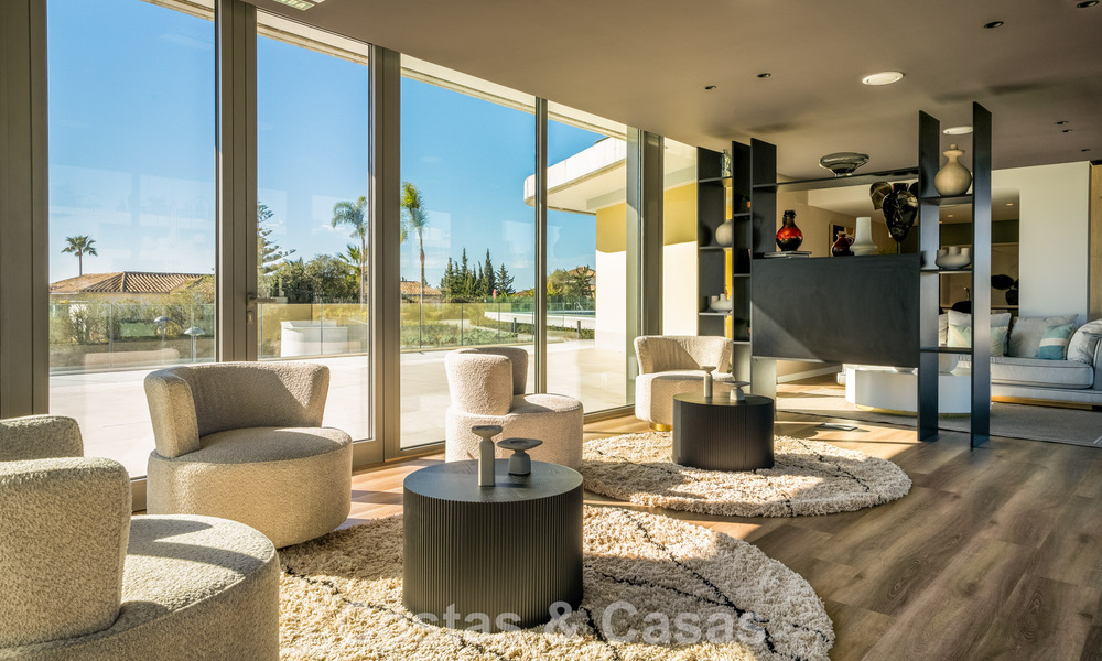 Moderne, halfvrijstaande villa met uitzicht op zee te koop in een luxe resort in Mijas Costa, Costa del Sol 776815
