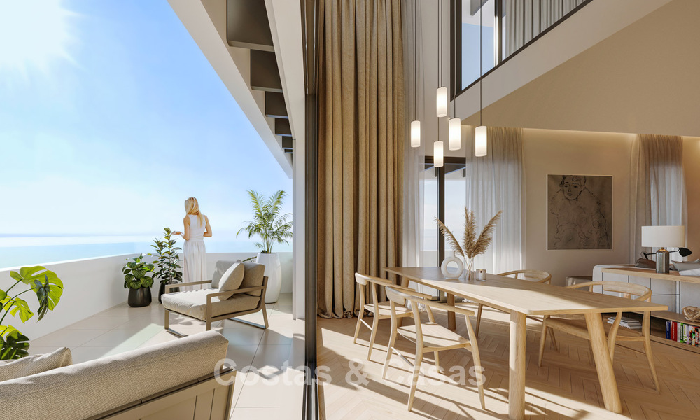 6 luxueuze duplex penthouses met open zeezicht te koop direct aan de strandboulevard van Malaga centrum 777521