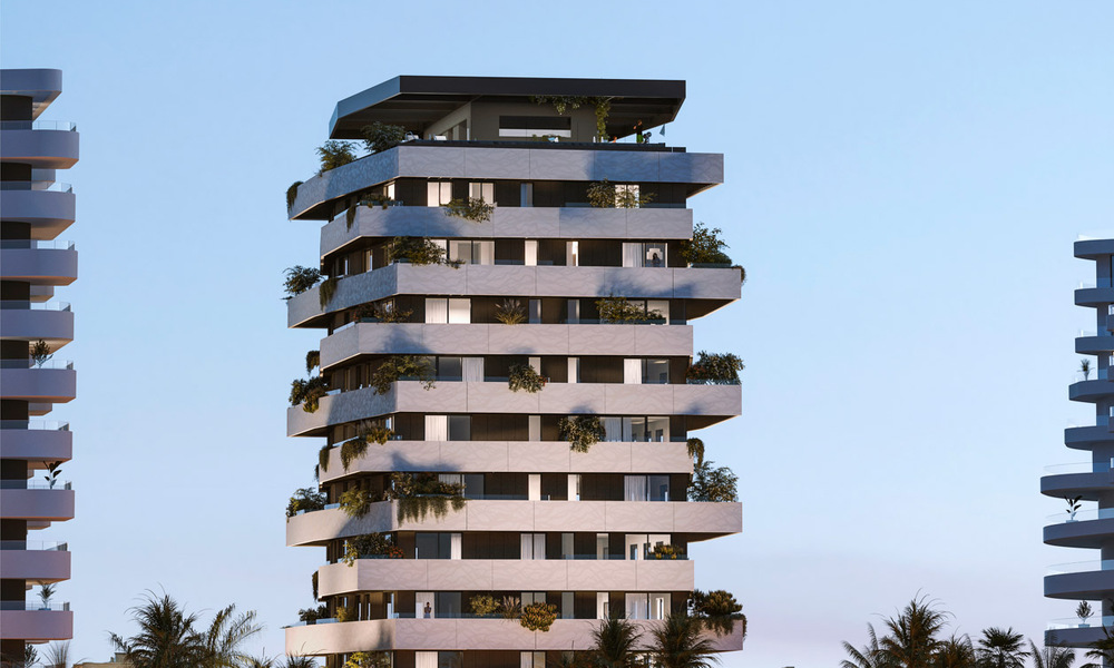 6 luxueuze duplex penthouses met open zeezicht te koop direct aan de strandboulevard van Malaga centrum 777523