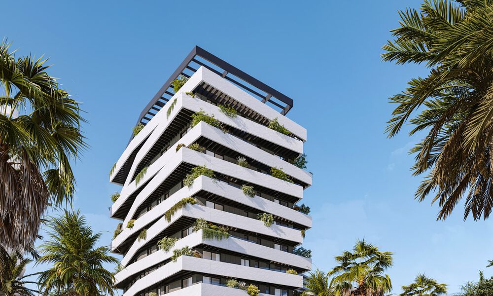 6 luxueuze duplex penthouses met open zeezicht te koop direct aan de strandboulevard van Malaga centrum 777524