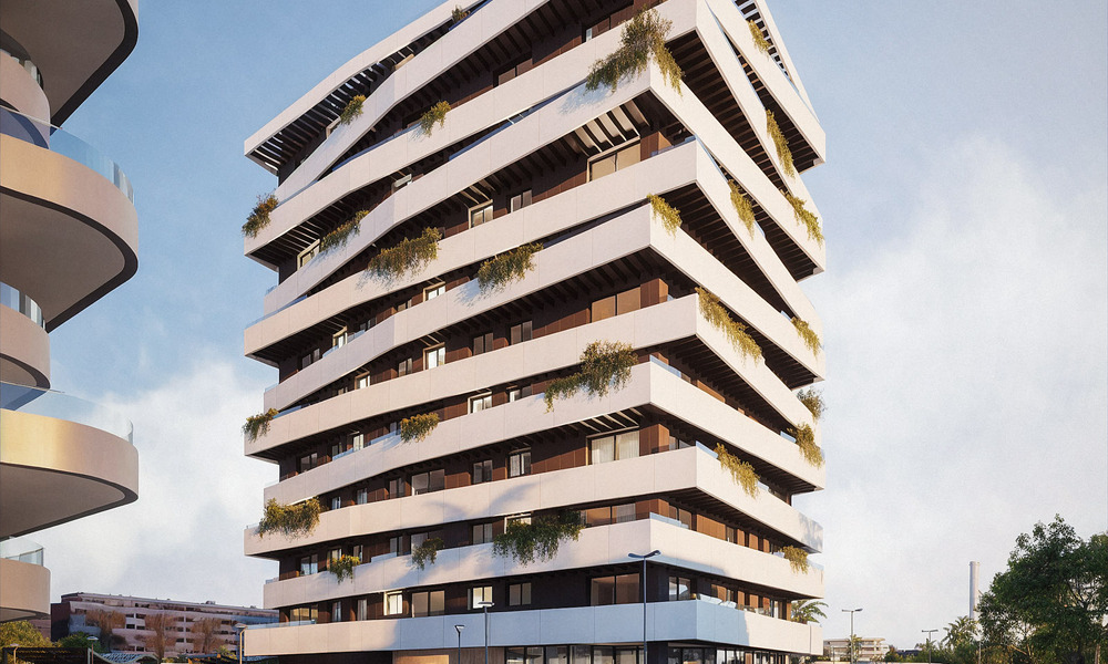 6 luxueuze duplex penthouses met open zeezicht te koop direct aan de strandboulevard van Malaga centrum 777529