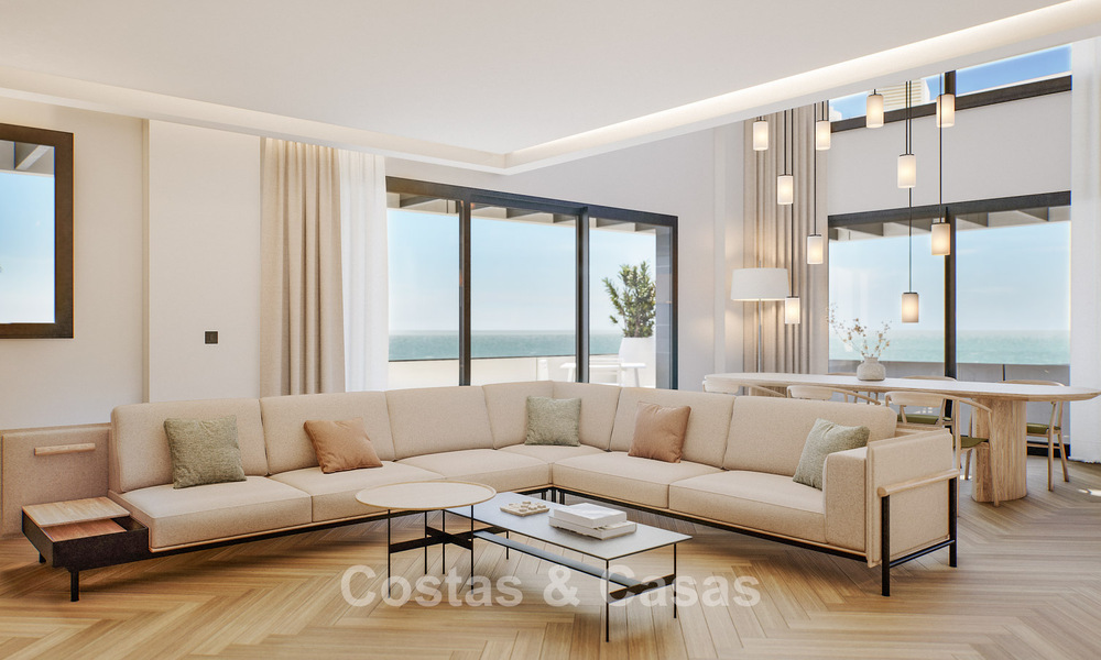 6 luxueuze duplex penthouses met open zeezicht te koop direct aan de strandboulevard van Malaga centrum 777540