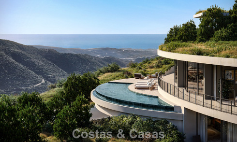 Indrukwekkende designvilla van wereldklasse te koop met panoramisch zeezicht in de heuvels van Marbella - Benahavis 778574