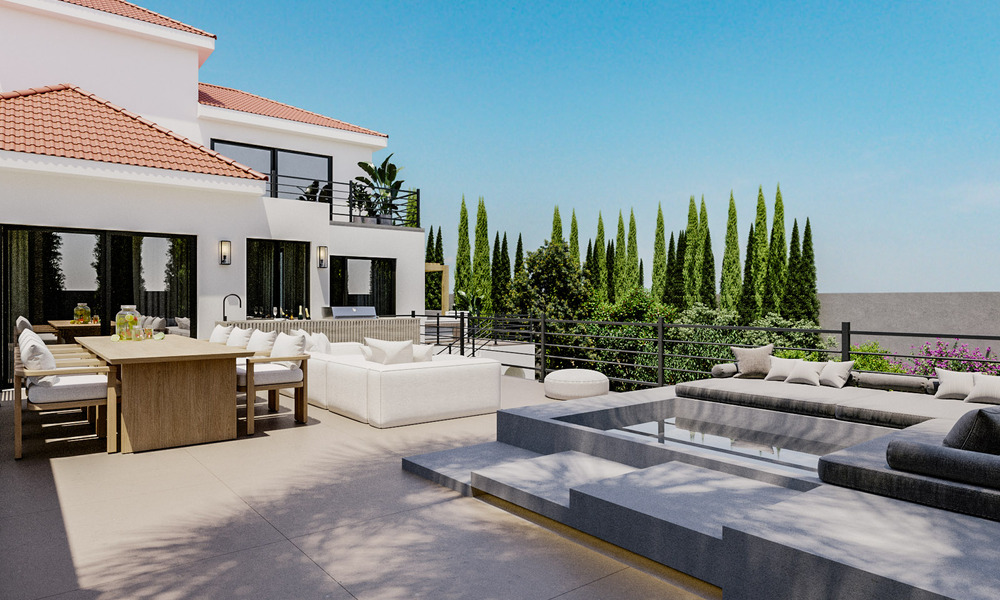 Vernieuwbouwproject: luxevilla te koop met modern-mediterraan ontwerp en zeezicht in Nueva Andalucia, Marbella 779066