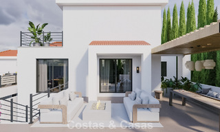 Vernieuwbouwproject: luxevilla te koop met modern-mediterraan ontwerp en zeezicht in Nueva Andalucia, Marbella 779069 