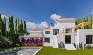 Vernieuwbouwproject: luxevilla te koop met modern-mediterraan ontwerp en zeezicht in Nueva Andalucia, Marbella 779075 