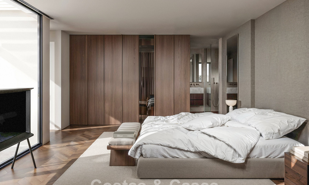 Off-plan luxevilla met panoramisch zeezicht te koop in een omheinde community van Nueva Andalucia, Marbella 779404