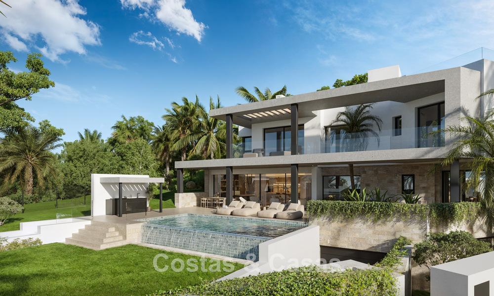 Nieuw op de markt. High-end nieuwbouwvilla te koop in een populaire, beveiligde wijk op de Golden Mile van Marbella 779941