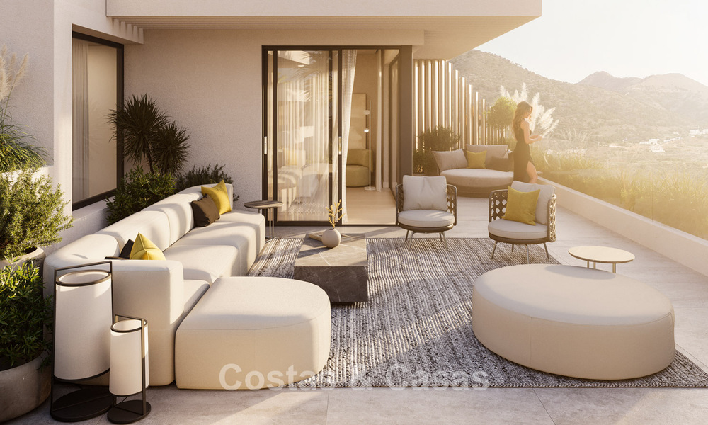 Modernistische, off-plan appartementen met fenomenaal zeezicht te koop in Mijas, Costa del Sol 780082